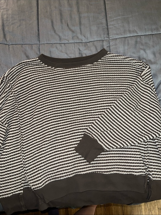 American Eagle Outfitters Sweaters - AE striped waffle crewneck